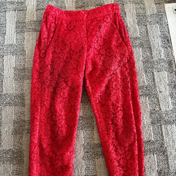 J . Crew Red Lace Fancy Pants - Picture 1 of 6